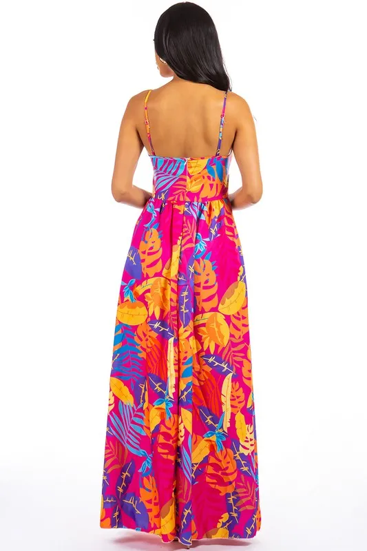 SEXY MAXI DRESS FUSCHIA