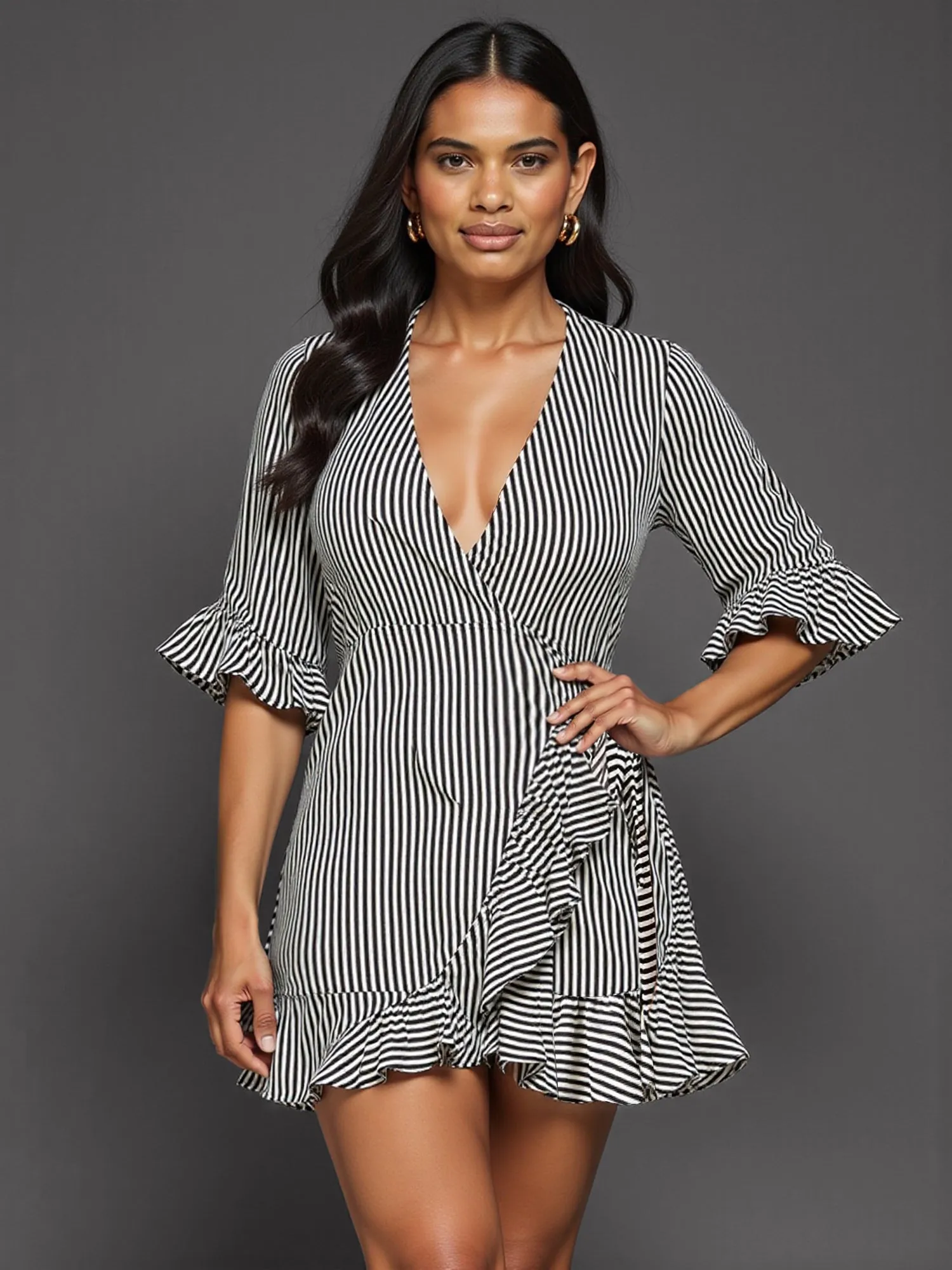 Striped Wrap Dress