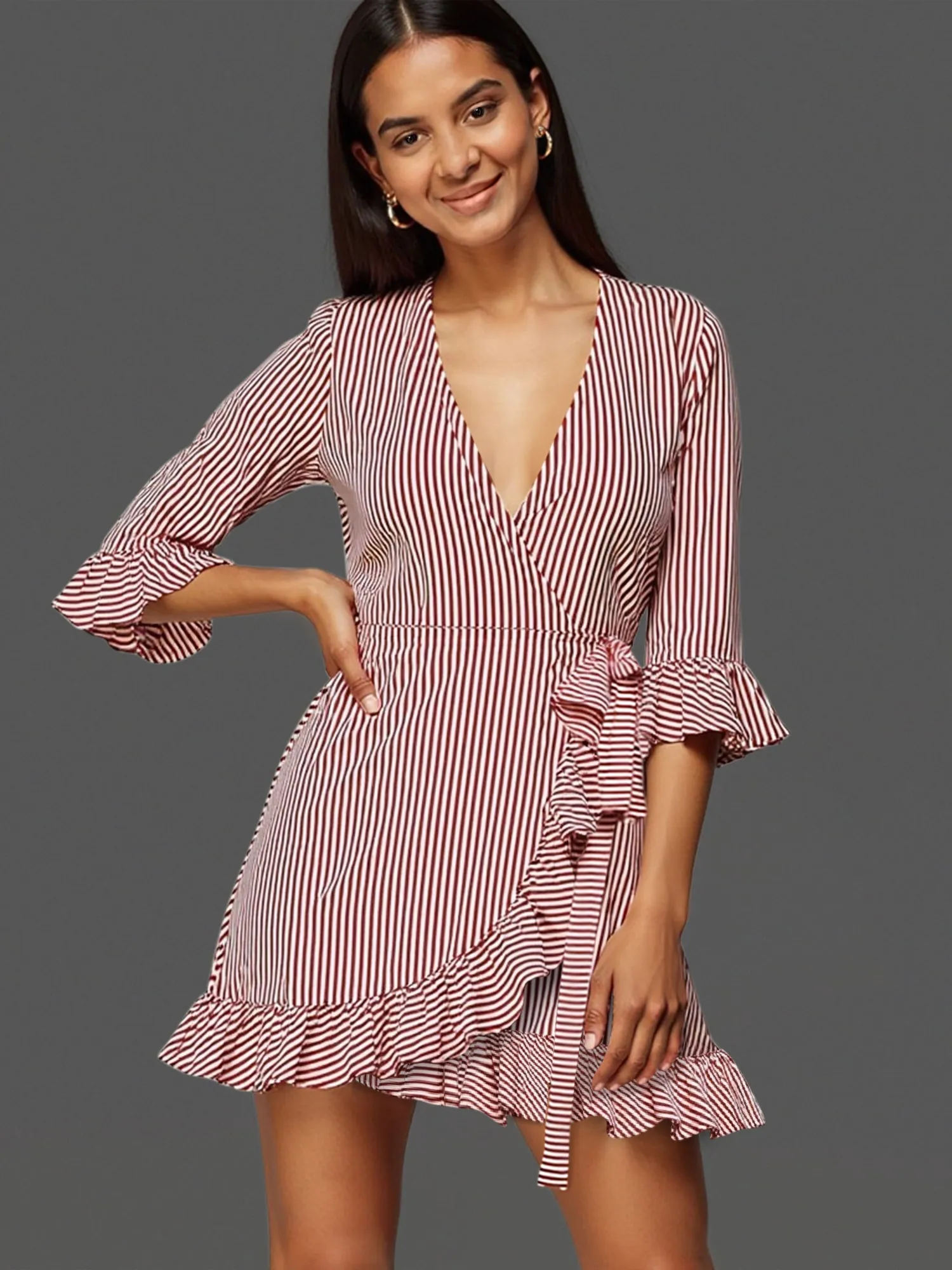 Striped Wrap Dress