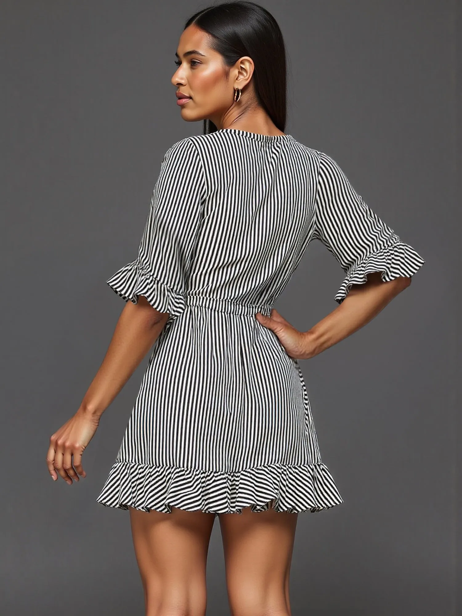 Striped Wrap Dress