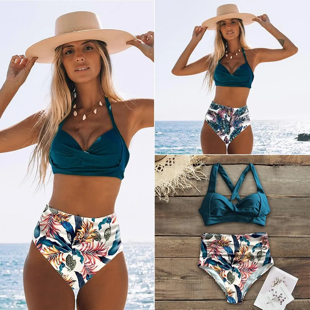 Summer Sexy Women's High Waist Print Bikinis