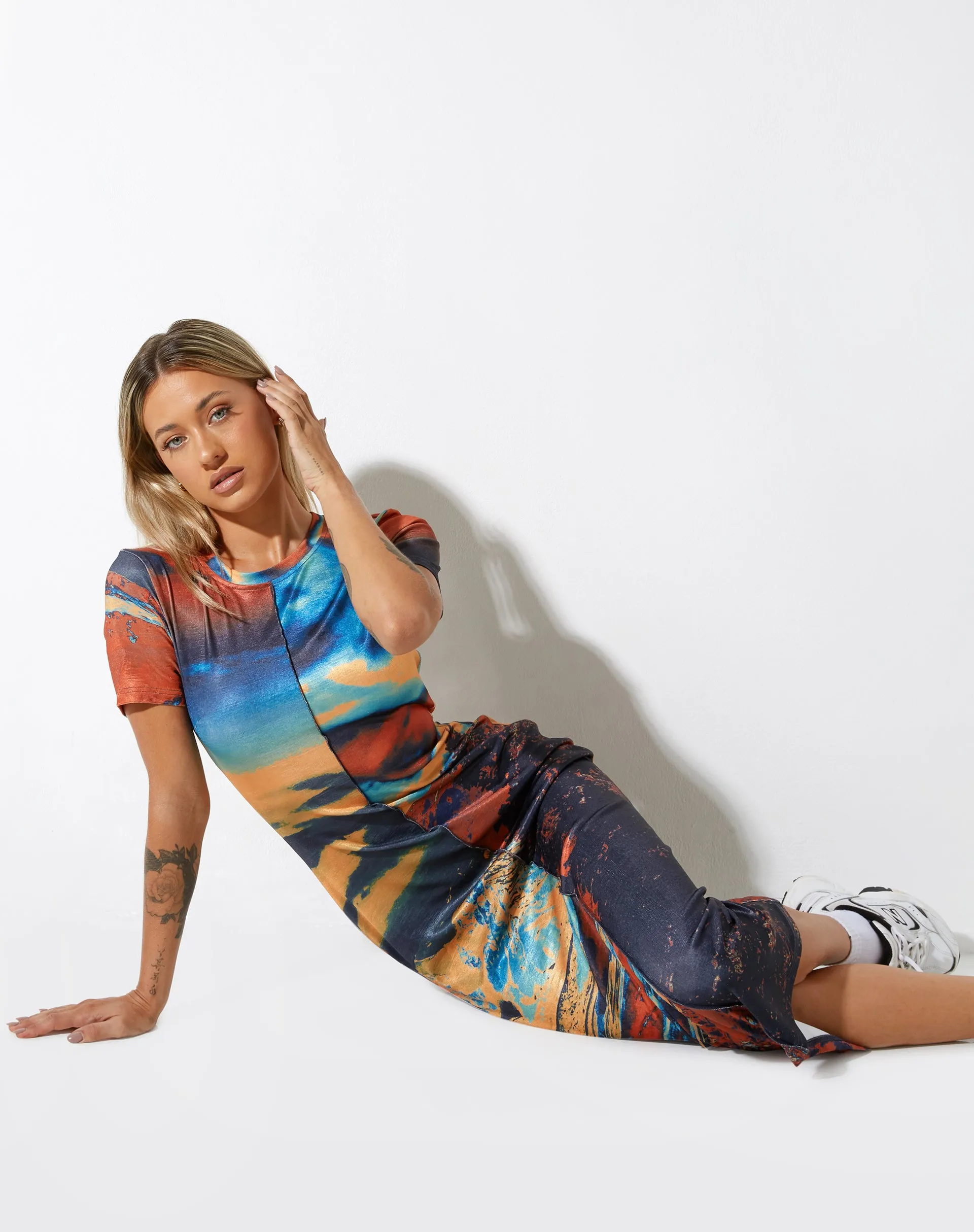 Tapaki Midi Dress in Heat Map