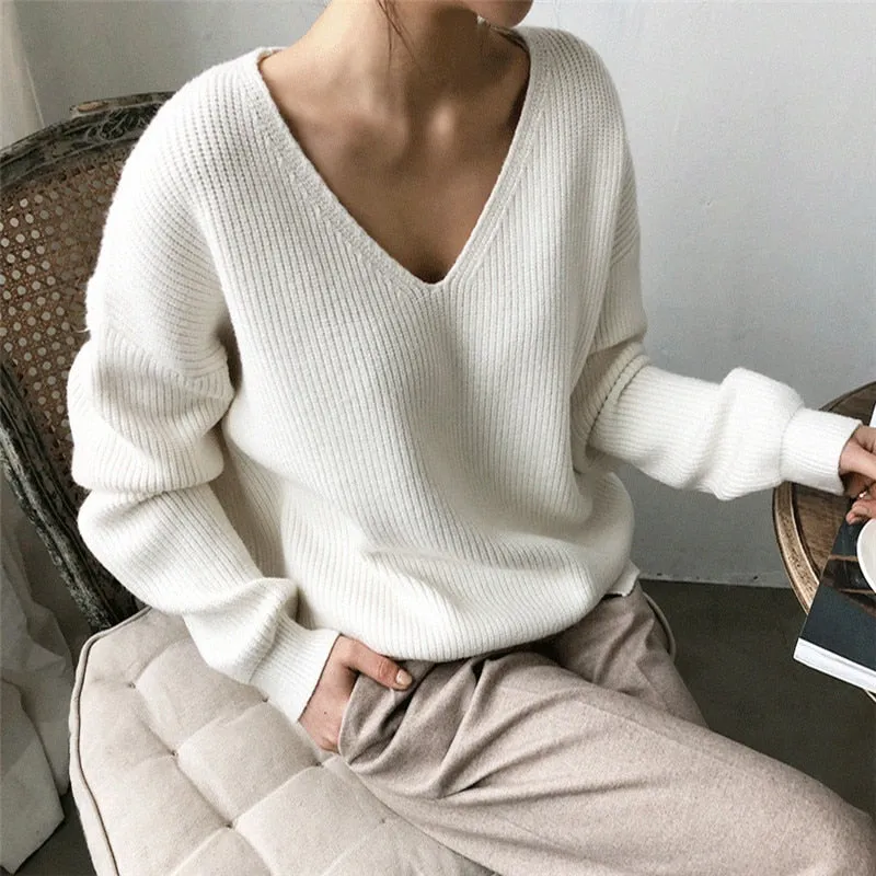 Womens Sweaters Winter Casual V Neck