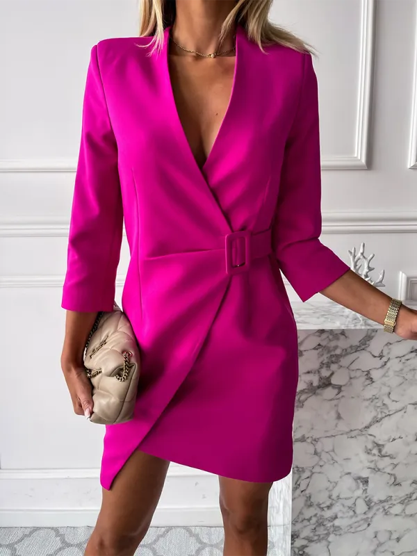 Wrap Blazer Dress with Belt for a Polished Look